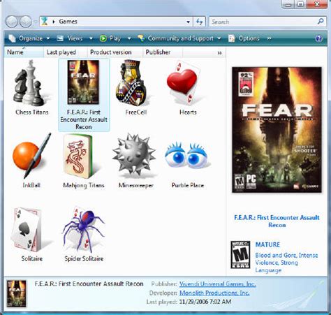 Vista Games Folder .